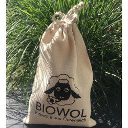 (Bild für) Bio-Wollkügelchen (kbT) als Füllmaterial - 50g in Baumwollbeutel