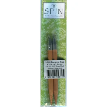 (Bild für) ChiaoGoo SPIN BAMBOO PATINA Nadelspitzen KURZ 10 cm - LARGE - 6,5 mm
