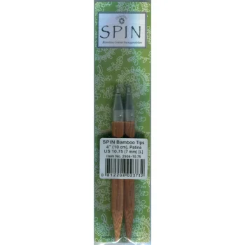 (Bild für) ChiaoGoo SPIN BAMBOO PATINA Nadelspitzen KURZ 10 cm - LARGE - 7 mm