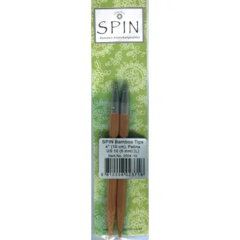 (Bild für) ChiaoGoo SPIN BAMBOO PATINA Nadelspitzen KURZ 10 cm - LARGE - 6 mm