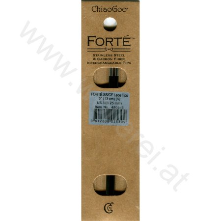 (Bild für) ChiaoGoo FORTÉ (SS/CF) Nadelspitzen 13 cm - SMALL - 3,25 mm