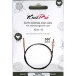 (Bild für) KnitPro Edelstahlseil SWIVEL 360 und Zubehör - 40 cm - schwarz/gold