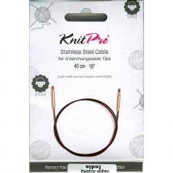 (Bild für) KnitPro Edelstahlseil und Zubehör - 40 cm - schwarz/gold