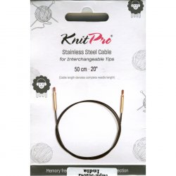 (Bild für) KnitPro Edelstahlseil und Zubehör - 50 cm - schwarz/gold