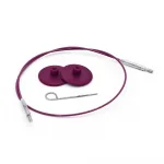 (Bild für) KnitPro Edelstahlseil SWIVEL 360 und Zubehör - 60 cm - lila