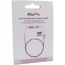(Bild für) KnitPro Edelstahlseil SWIVEL 360 und Zubehör - 80 cm - lila