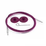 (Bild für) KnitPro Edelstahlseil SWIVEL 360 und Zubehör - 120 cm - lila