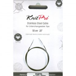 (Bild für) KnitPro Edelstahlseil und Zubehör - 50 cm - schwarz/silber