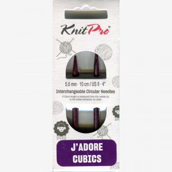 (Bild für) KnitPro JADORE CUBICS Nadelspitzen - KURZ - 10 cm - 5 mm
