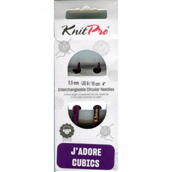 (Bild für) KnitPro JADORE CUBICS Nadelspitzen - KURZ - 10 cm - 5,5 mm