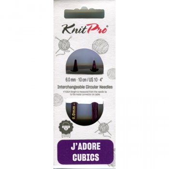 (Bild für) KnitPro JADORE CUBICS Nadelspitzen - KURZ - 10 cm - 6 mm