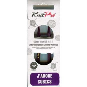 (Bild für) KnitPro JADORE CUBICS Nadelspitzen - KURZ - 10 cm - 6,5 mm