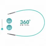 (Bild für) KnitPro Edelstahlseil SWIVEL 360 und Zubehör - 40 cm - mindful