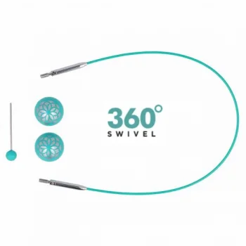 (Bild für) KnitPro Edelstahlseil SWIVEL 360 und Zubehör - 40 cm - mindful