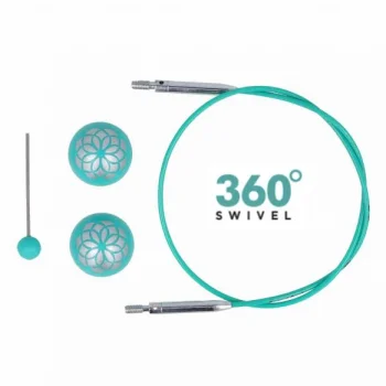(Bild für) KnitPro Edelstahlseil SWIVEL 360 und Zubehör - 50 cm - mindful