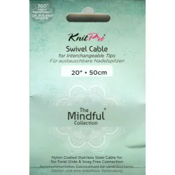 (Bild für) KnitPro Edelstahlseil SWIVEL 360 und Zubehör - 50 cm - mindful