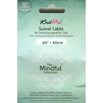 (Bild für) KnitPro Edelstahlseil SWIVEL 360 und Zubehör - 50 cm - mindful