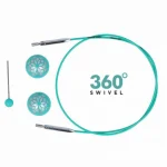 (Bild für) KnitPro Edelstahlseil SWIVEL 360 und Zubehör - 60 cm - mindful