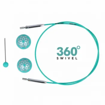 (Bild für) KnitPro Edelstahlseil SWIVEL 360 und Zubehör - 60 cm - mindful