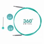 (Bild für) KnitPro Edelstahlseil SWIVEL 360 und Zubehör - 80 cm - mindful