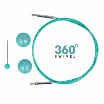 (Bild für) KnitPro Edelstahlseil SWIVEL 360 und Zubehör - 80 cm - mindful