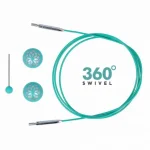 (Bild für) KnitPro Edelstahlseil SWIVEL 360 und Zubehör - 100 cm - mindful