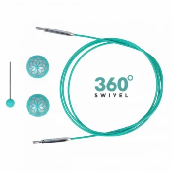 (Bild für) KnitPro Edelstahlseil SWIVEL 360 und Zubehör - 100 cm - mindful