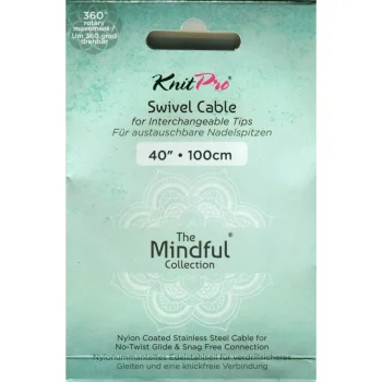 (Bild für) KnitPro Edelstahlseil SWIVEL 360 und Zubehör - 100 cm - mindful