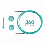 (Bild für) KnitPro Edelstahlseil SWIVEL 360 und Zubehör - 120 cm - mindful