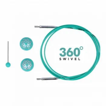 (Bild für) KnitPro Edelstahlseil SWIVEL 360 und Zubehör - 120 cm - mindful