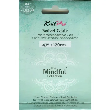 (Bild für) KnitPro Edelstahlseil SWIVEL 360 und Zubehör - 120 cm - mindful