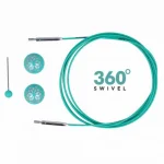 (Bild für) KnitPro Edelstahlseil SWIVEL 360 und Zubehör - 150 cm - mindful