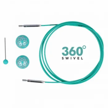 (Bild für) KnitPro Edelstahlseil SWIVEL 360 und Zubehör - 150 cm - mindful