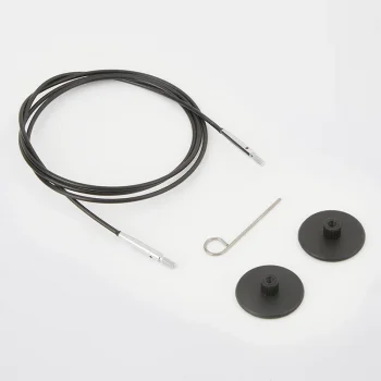 (Bild für) KnitPro Kunststoffseil und Zubehör - 40 cm - schwarz/silber