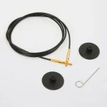 (Bild für) KnitPro Kunststoffseil und Zubehör - 80 cm - schwarz/gold