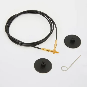 (Bild für) KnitPro Kunststoffseil und Zubehör - 50 cm - schwarz/gold