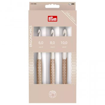 (Bild für) prym.ergonomics Wollhäkelnadel Set - TAUPE - 6/8/10 mm