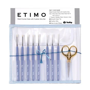 (Bild für) Tulip ETIMO Häkelnadel Set - 0,5 bis 1,75 mm - mit Goldschere