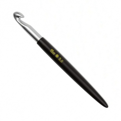 Prym Wollhäkelnadel Aluminium mit Griff - Soft Touch - 14 cm - 9 mm