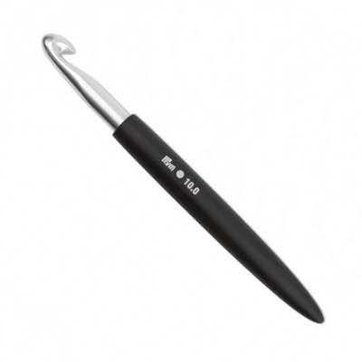 Prym Wollhäkelnadel Aluminium mit Griff - Soft Touch - 17 cm - 10 mm