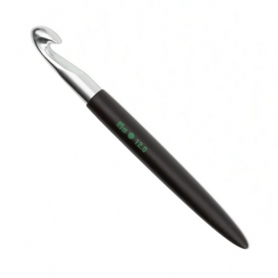 Prym Wollhäkelnadel Aluminium mit Griff - Soft Touch - 17 cm - 12 mm