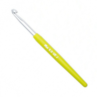 Prym Wollhäkelnadel Aluminium mit Griff - Soft Touch - 14 cm - 6 mm