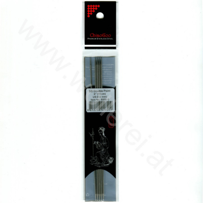 ChiaoGoo Nadelspiel Edelstahl 15 cm - 2 mm