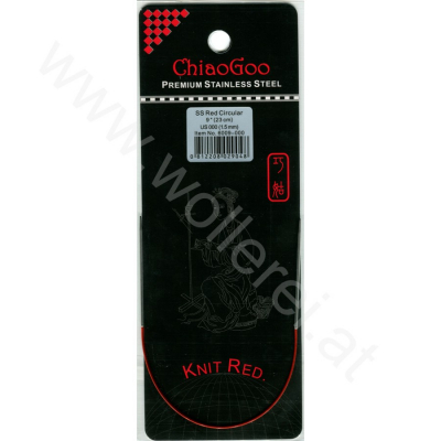 ChiaoGoo KNIT RED Fixe Rundstricknadel - 23 cm - 1,5 mm