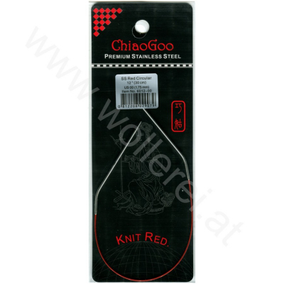ChiaoGoo KNIT RED Fixe Rundstricknadel - 30 cm - 1,75 mm