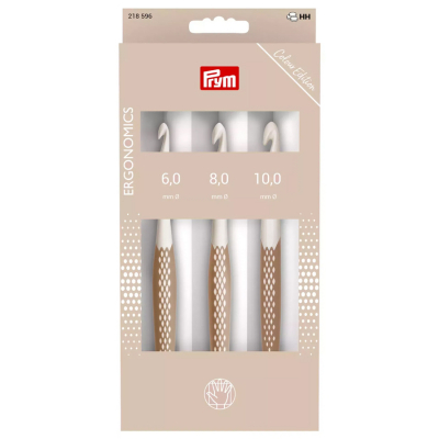 prym.ergonomics Wollhäkelnadel Set - TAUPE - 6/8/10 mm
